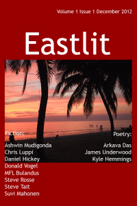 Eastlit Second Year: Cover of Issue One, First Year. Picture and Cover Design by Graham Lawrence. An evening picture of Wonnapha Beach, Chonburi, Thailand by Graham Lawrence.