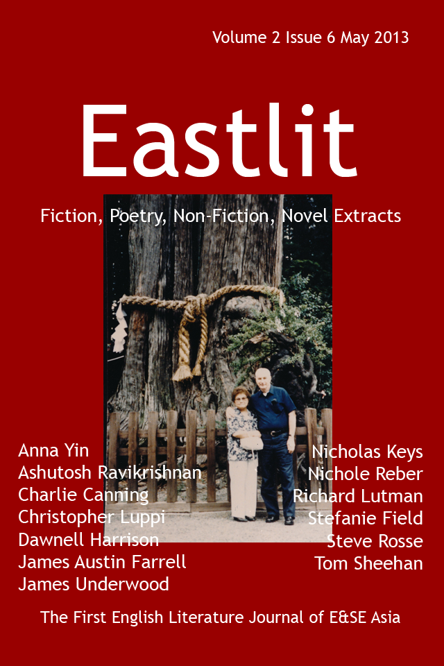 Eastlit Issue Six Cover: The picture  is "Renewal of Vows" by Tom Sheehan. The cover design is by Graham Lawrence.