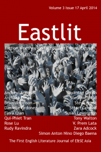 Popular Asian Poetry, Fiction & Art. Eastlit April 2014 Cover designed by Graham Lawrence. The cover picture is "Hands". It is by Stuart Coward. Copyright Eastlit and Artist.