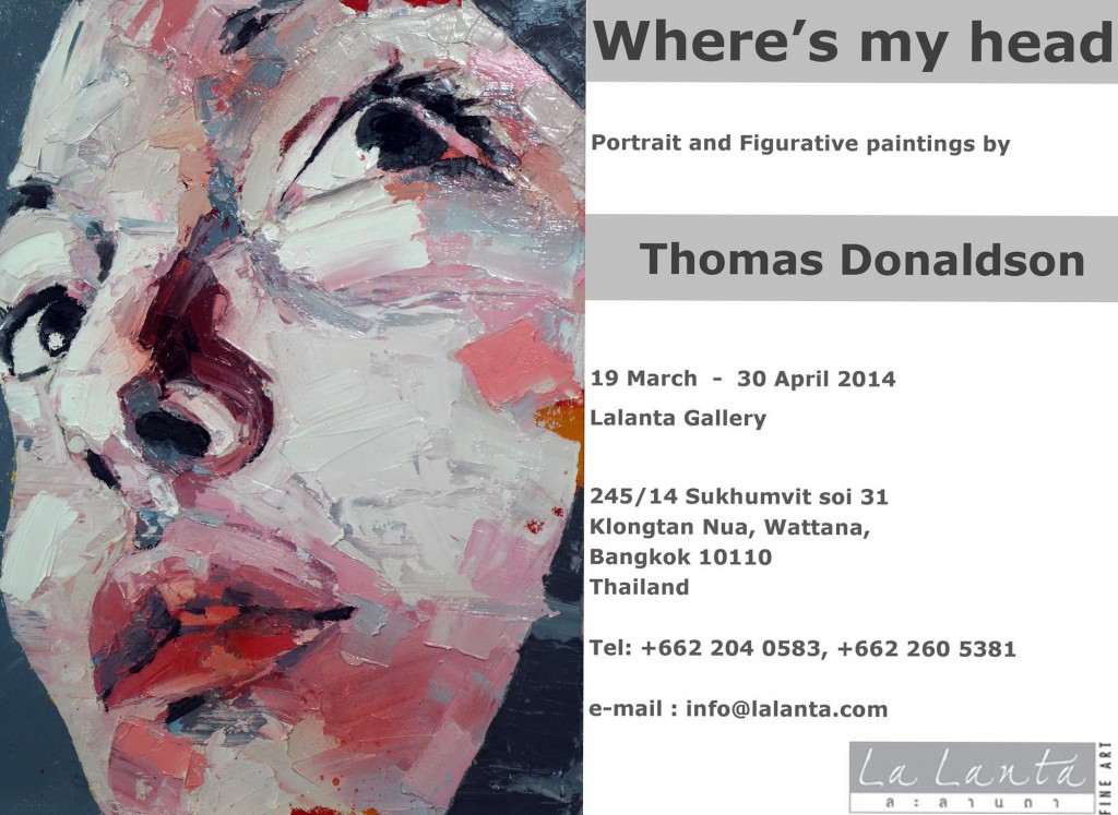 Eastlit Live Art News March 2014. Thomas Donaldson Flyer for Where is My Head Art show.
